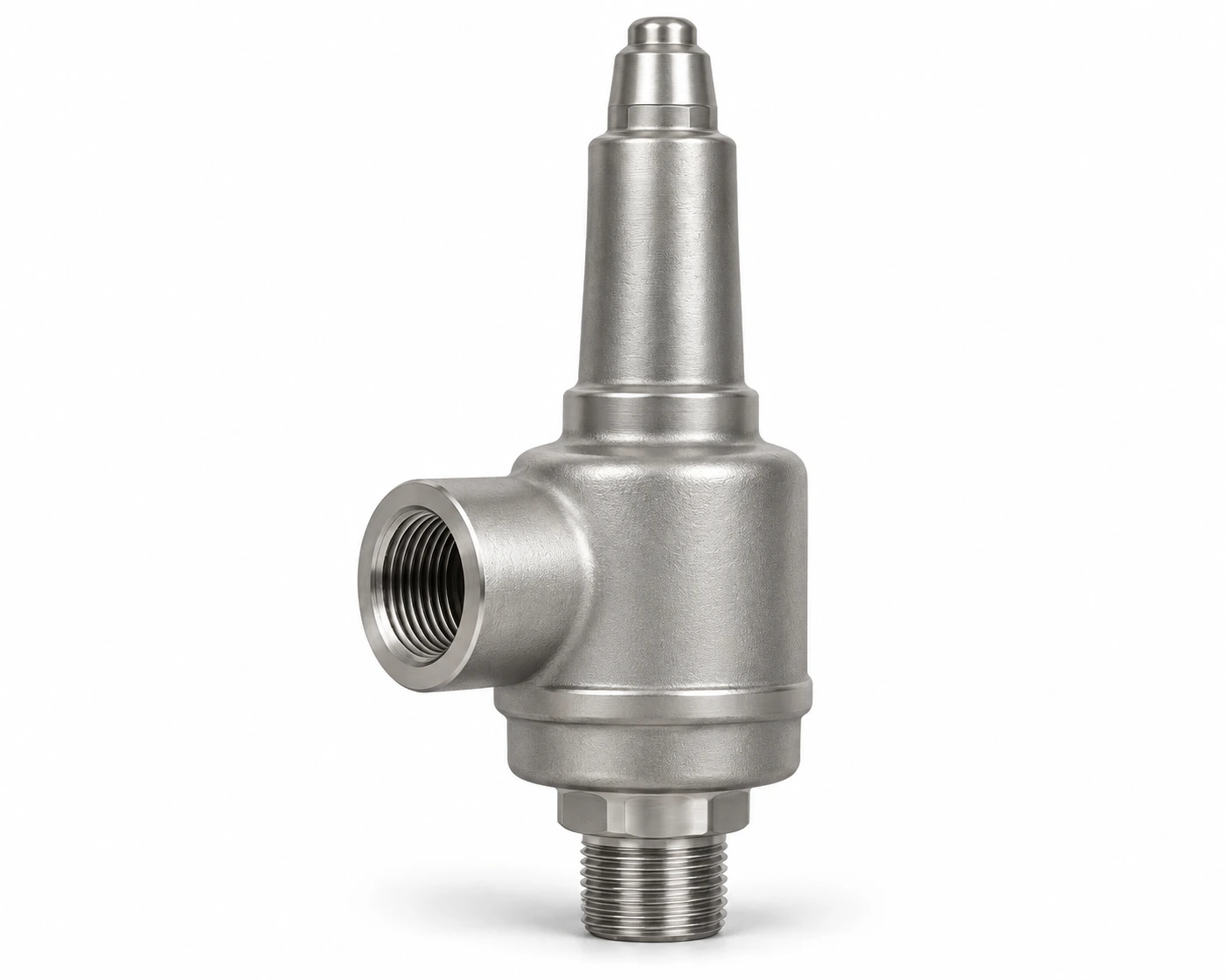 Cryogenic safety valve · female BSP/NPT — reference-based product illustration, Female BSP / NPT threaded
