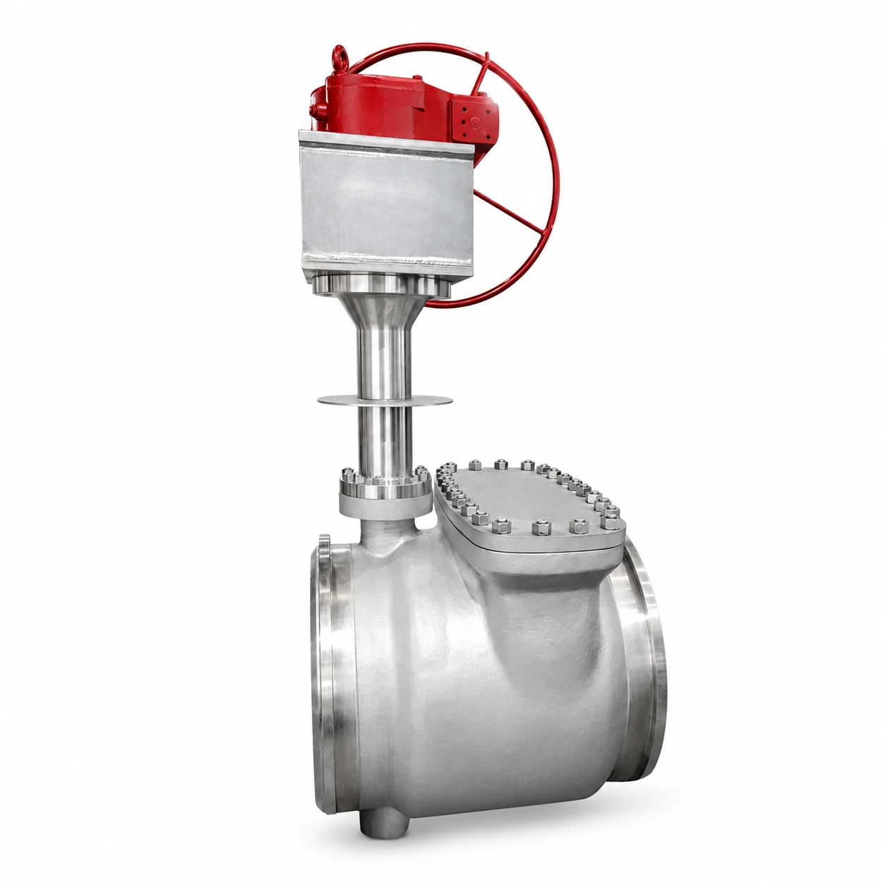 Cryogenic butterfly valve · gear operated — reference-based product illustration, Weld ends · confirm specification