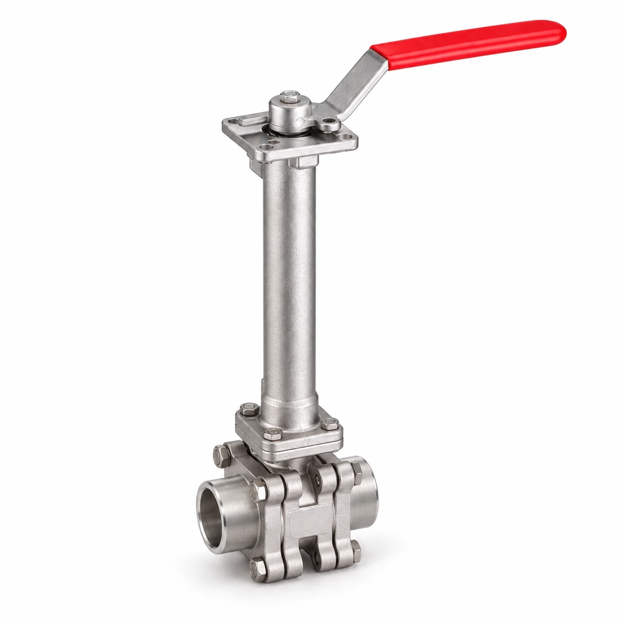 Long-stem cryogenic ball valve · PN40 · BW — reference-based product illustration, Butt weld (BW)