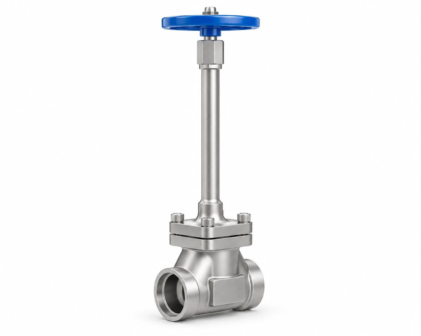 Long-stem cryogenic globe valve · PN40 · SW — reference-based product illustration, Socket weld (SW)