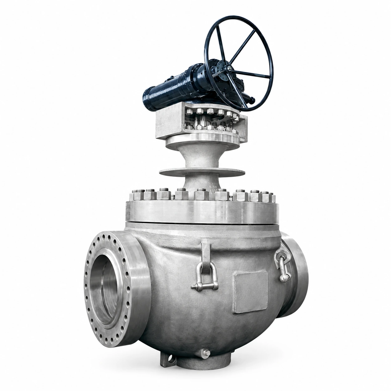 Top-entry cryogenic ball valve — reference-based product illustration, Socket weld (SW) · Butt weld (BW) · Flanged